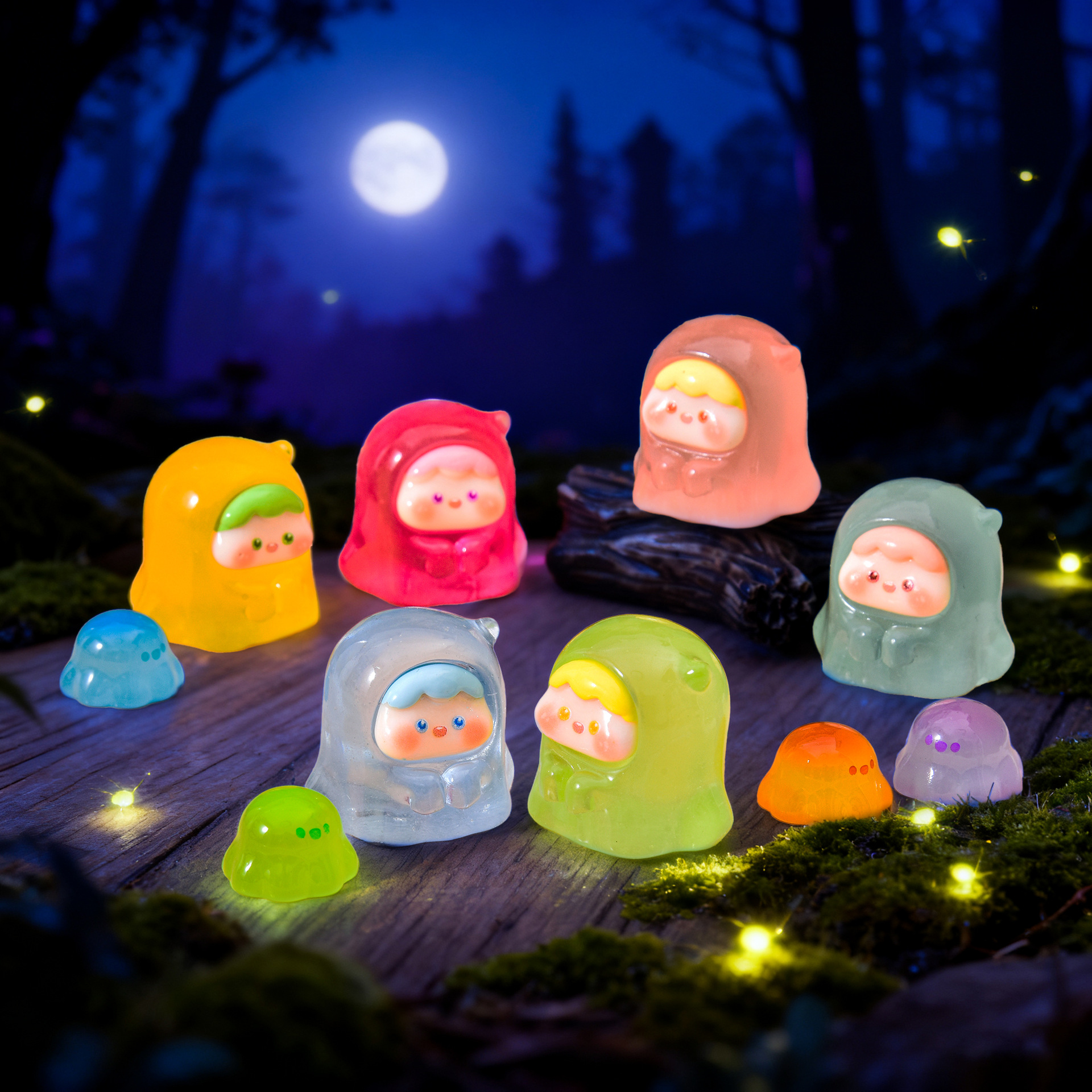 夜光迷你幽灵小摆件微景观学生手工diy桌面装饰品盆景桌面微景