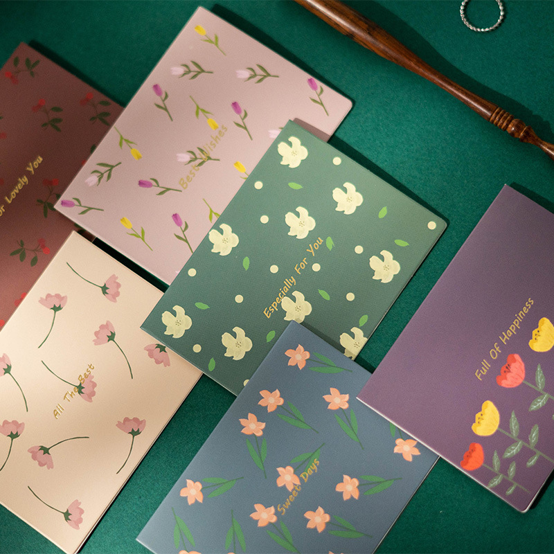 Japanese and Korean Ins Original Simple and Stylish Gold-Stamped Christmas Greeting Card Blessing Gift Envelope Set DIY Birthday Card