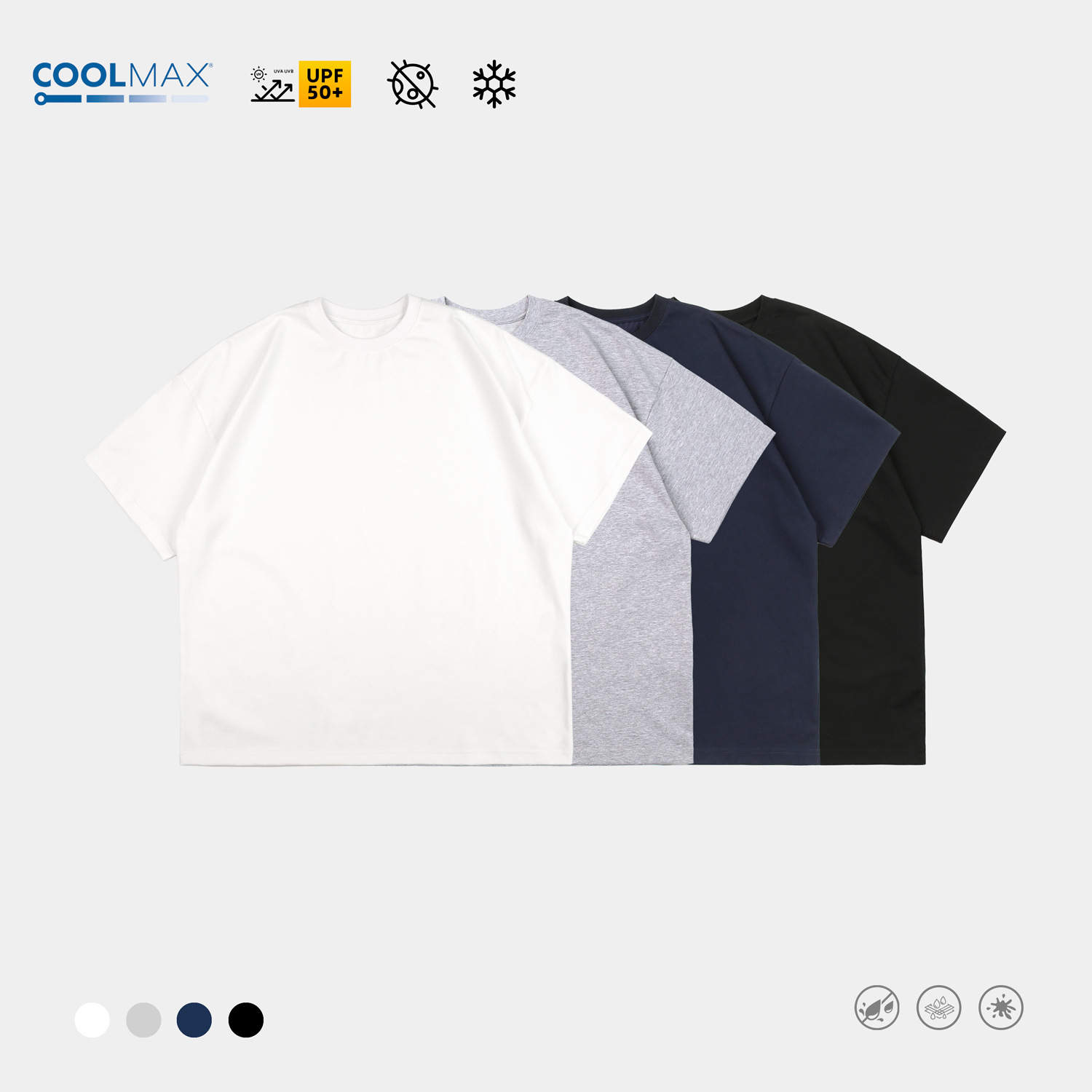 TRSメンズ25sscool max涼感吸湿排汗抗紫外線三防小襟元半袖tシャツ男