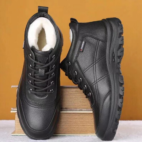  new winter men's cotton shoes plus velvet thickened warm cotton shoes men's shoes spring and autumn casual leather shoes versatile leather shoes
