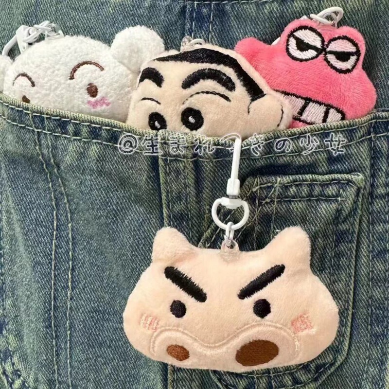 White Buckle I35 Cute Crayon Small New Schoolbag Hanging Keychain Plush Pendant Jewelry Keychain Cartoon Small