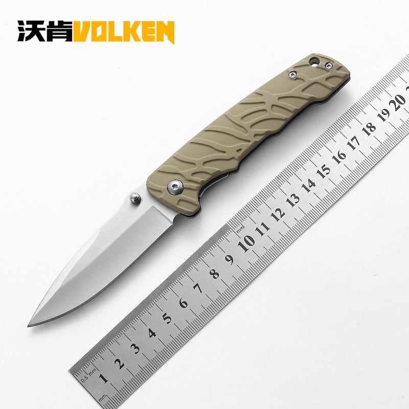 塑料防滑手柄户外小刀 野营防身求生折叠刀 背夹便携刀具工厂批发