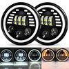 Source factory 7 -inch Wrangler smiling face headlights off -road vehicle with white aperture front lights to modify the daytime running light