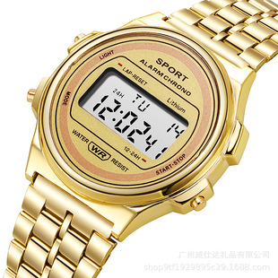 Men and women students LED electronic watch WR F91W steel belt A159 Harajuku style fashion watch multi-function LED watch