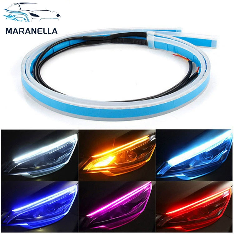 Трансграничный специально для новых дневных ходовых огней ультратонкий световод двухцветный стримерный свет Автомобильный декоративный свет белый желтый поворотник световод