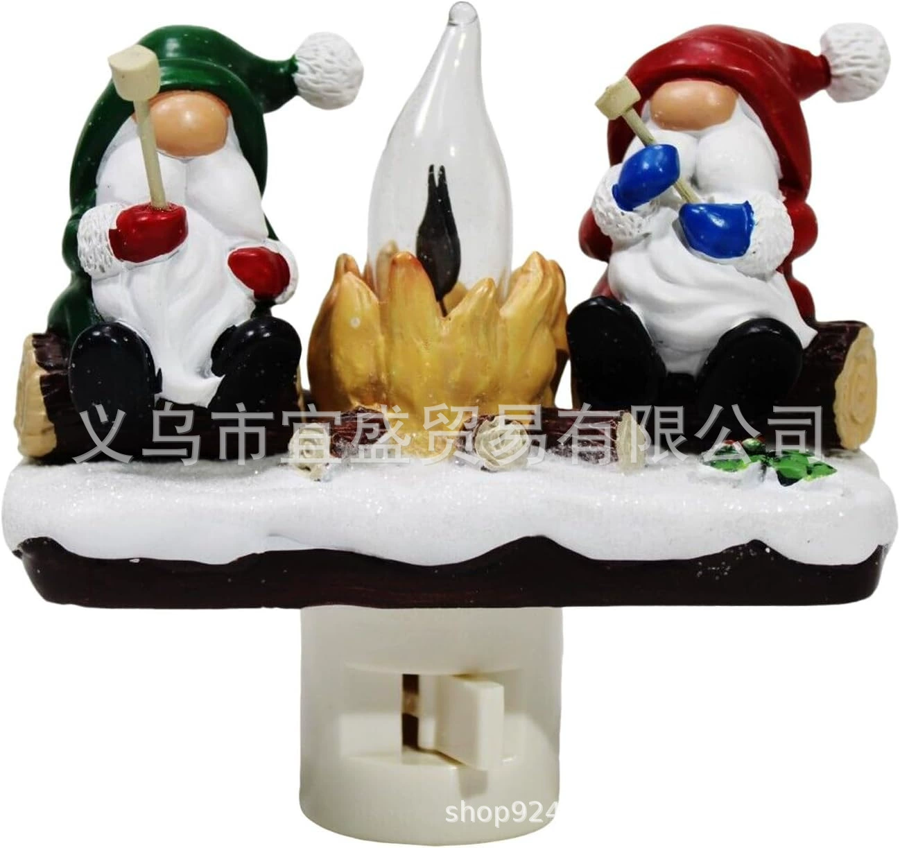 Фигура из смолы для костра-призрачное мерцание, настольная светодиодная ночь, US plug или USB варианты, 13×12×10 см