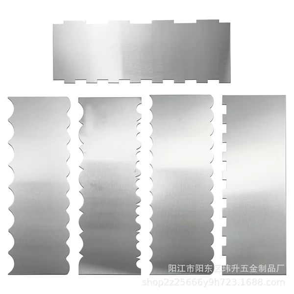 Stainless Steel Cake Cream Scraper Side Decoration Comb Serrated Spatula Cross-Border Baking Tools Decoration Utensils Factory