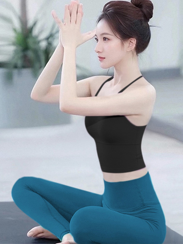 国风瑜伽服上衣女2025新款带胸垫扎染背心高级感绝美普拉提套装夏|undefined