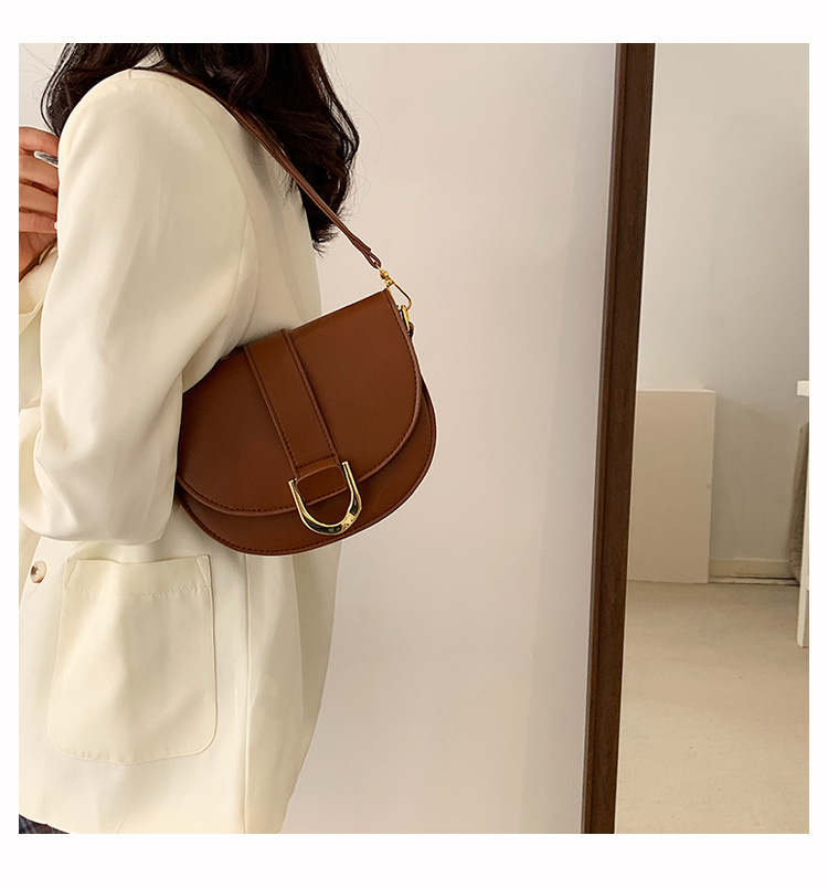 Sac de niche pour femme, nouvelle texture tendance d'automne et d'hiver, sac de selle à main, sac à bandoulière simple, sac à aisselle_voghion.com
