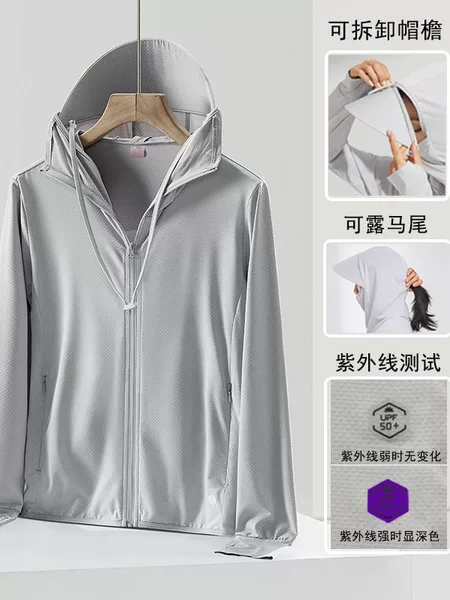 The Same Style as the Banana Brand, Ice Silk Summer Sun Protection Clothing for Women, Uv Protection Upf50+, Detachable Brim, Sun Protection Jacket for Men