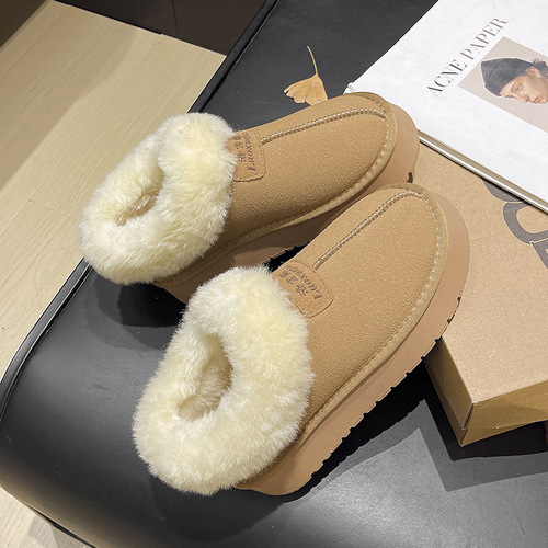 Women's Fashion Fleece Lined and Thick Waterproof Snow Boots with Handmade Thick Soles - Warm Winter Boots with Faux Fur