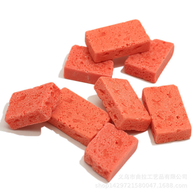 Simulation Food Toys Resin Imitation Brick Red Brick DIY Handmade Bag Keychain Accessories Photography Props