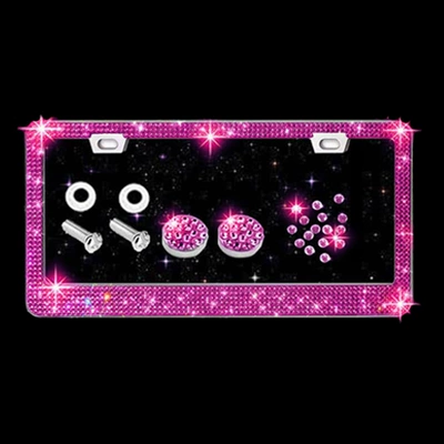 License plate holder/license plate holder with Rhinestones, Acrylic License Plate - rose-diamond-1-piece
