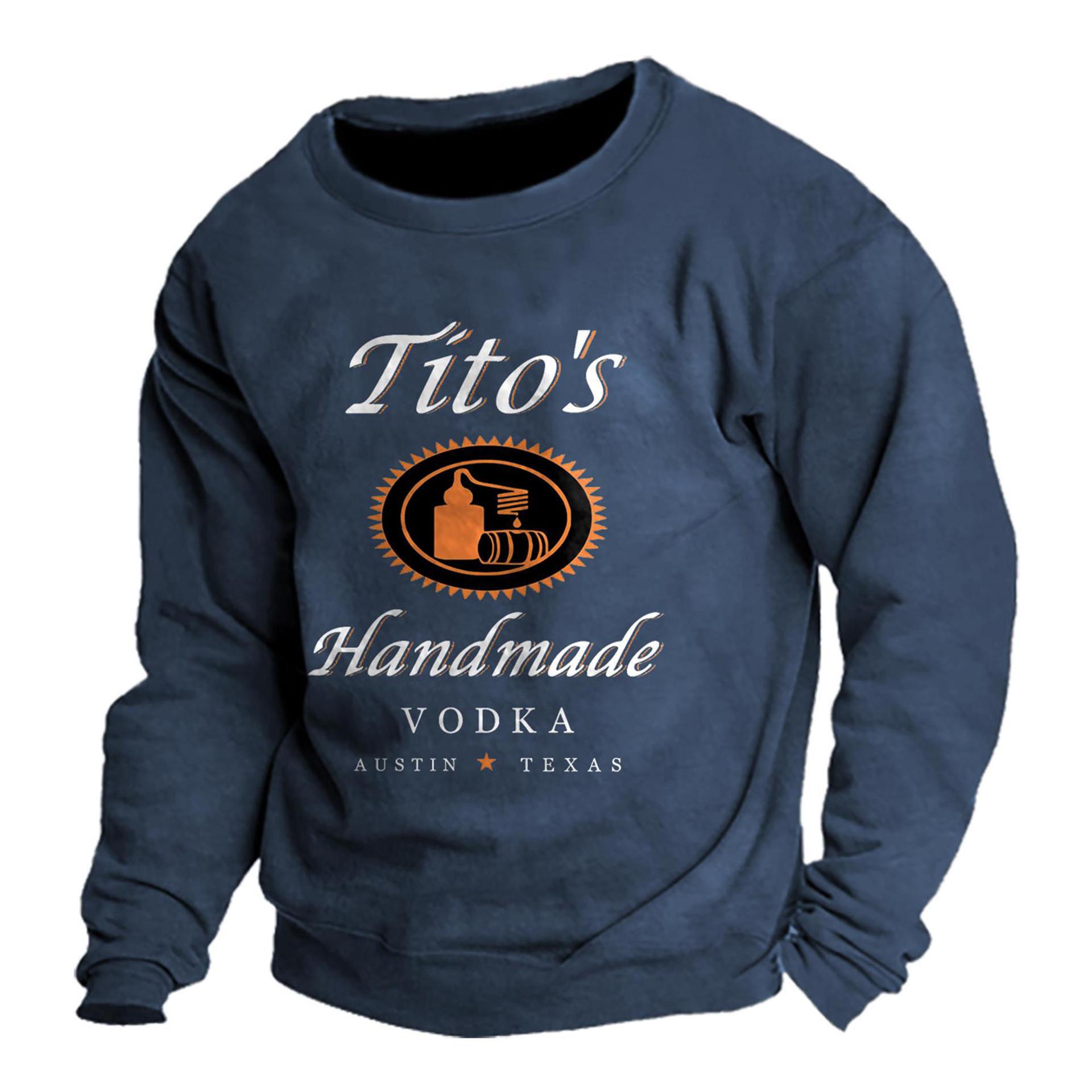 Suéter de hombre transfronterizo europeo y americano, impresión digital, tendencia de moda casual, suéter de cuello redondo, hombre de manga larga