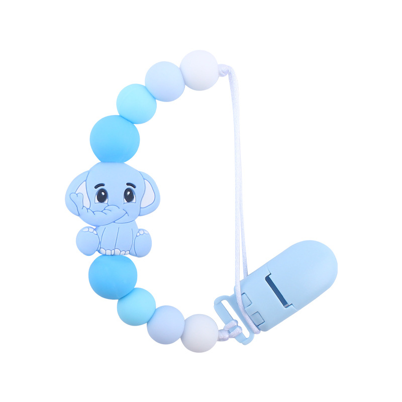 Bebé chupete cadena bebé creativo dibujos animados animal elefante silicona mordedura molar anti-gota cadena Nuevo