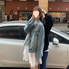 复古牛仔外套女2025秋季新款宽松韩系百搭小个子长袖上衣夹克潮