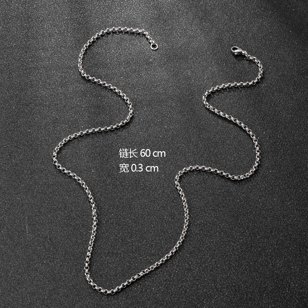FUENTE Fábrica DIY collar de acero de titanio mujer o-cadena chapado en oro real de 18K No se desvanece Cadena de hueso de serpiente cadena cubana cadena Lisa masculina