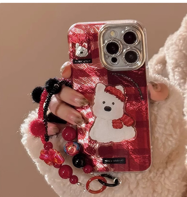 Pulsera de mariposa roja-arco rojo cachorro-lente de brillo tx