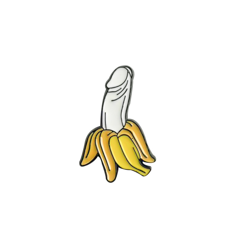 Broche de plátano pelado divertido transfronterizo estilo ins personalidad fruta aleación ropa cuello insignia accesorios de alfiler