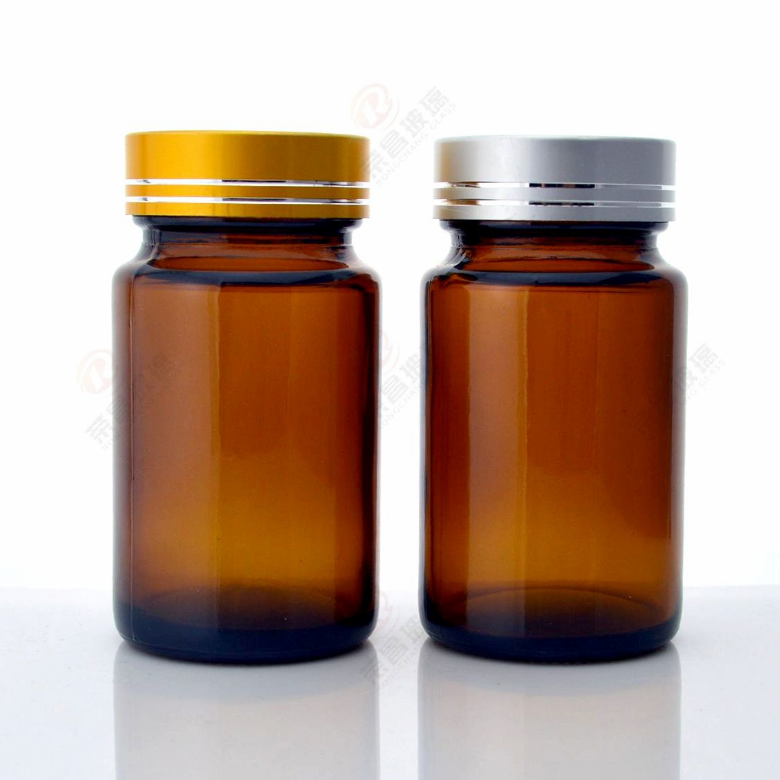 75ml茶色广口玻璃瓶  棕色避光广口瓶 45粒升胶囊片剂包装瓶