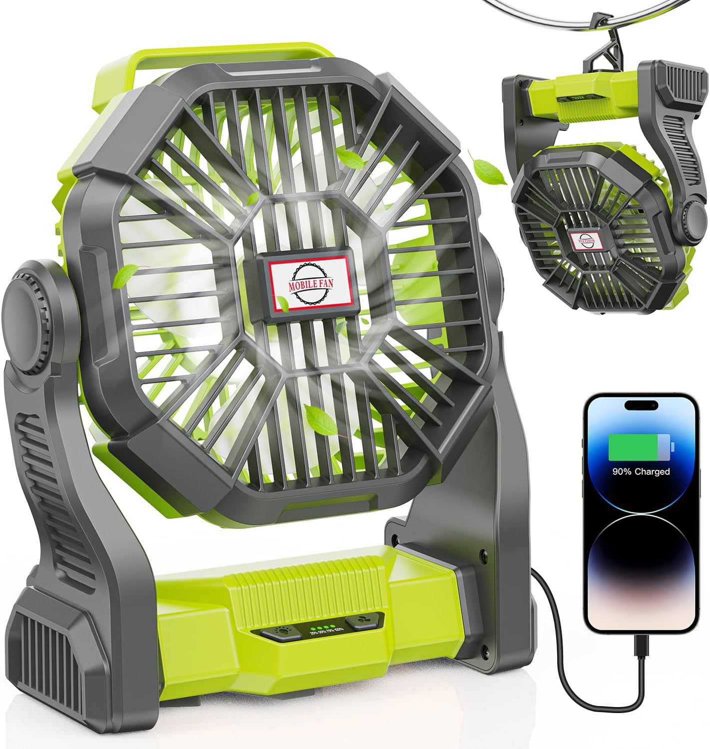 Transfronterizos para 2025 ventilador de pantalla recargable ventilador de camping ventilador portátil ventilador al aire libre