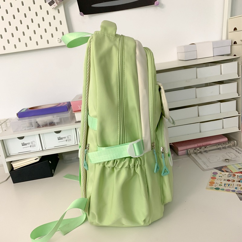 2024 nueva mochila escolar de gran capacidad de color de contraste impermeable para estudiantes universitarios de secundaria y preparatoria