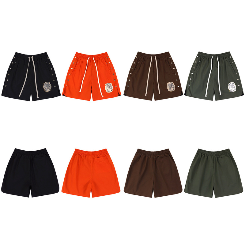 2026 Early Spring New Trendy Brand Shorts Sait Embroidered Button-Up Unisex High Street Loose Sports Style Shorts