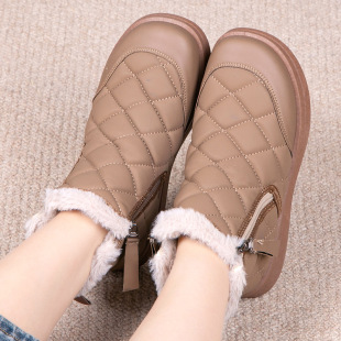 Snow boots 2024 winter new fleece-lined thickened women's cotton shoes warm non-slip cotton boots
