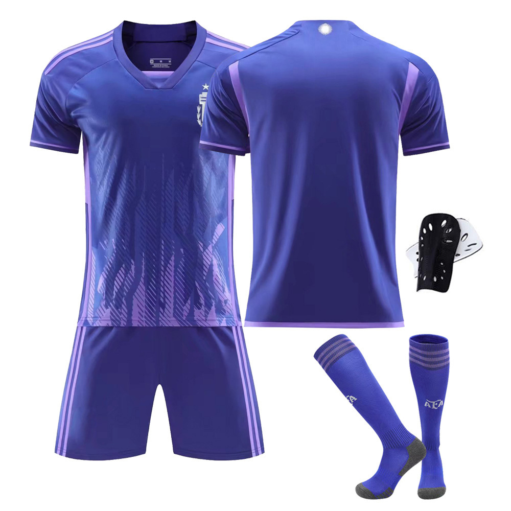 Verano Argentina fútbol uniforme niños traje de los hombres al aire libre correr deportes de secado rápido Massey Jersey mujeres adultas al por mayor