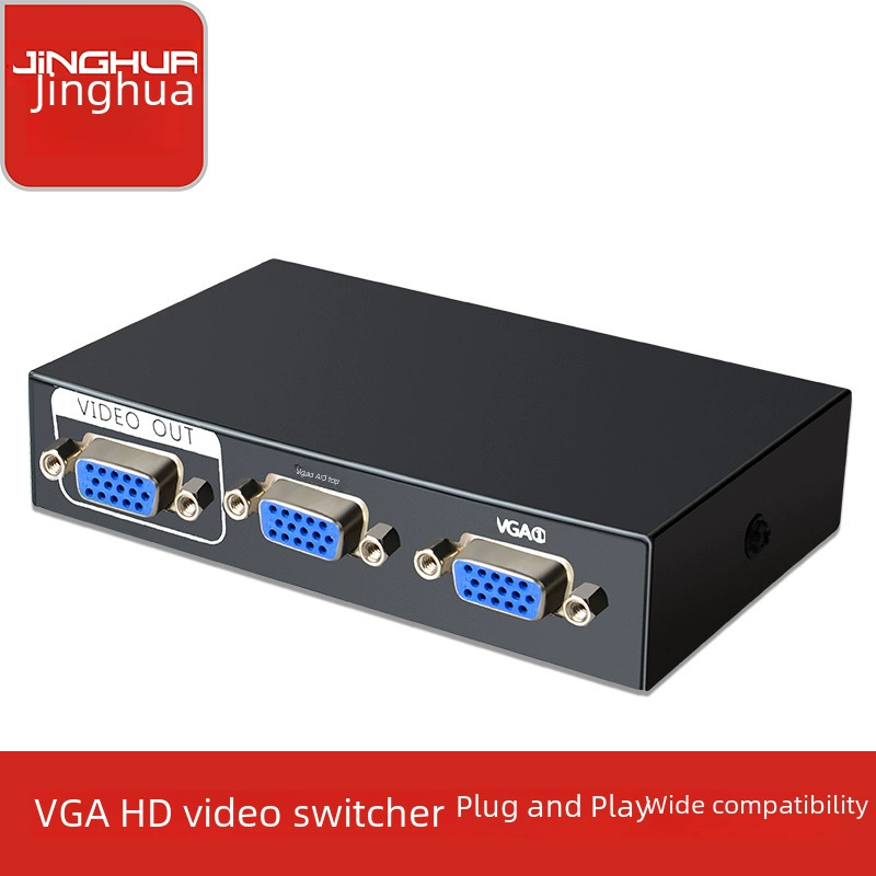 Коммутатор VGA для компьютера, два входа и один выход, разделитель VGA2 порта, двунаправленное переключение, удалённое пробуждение