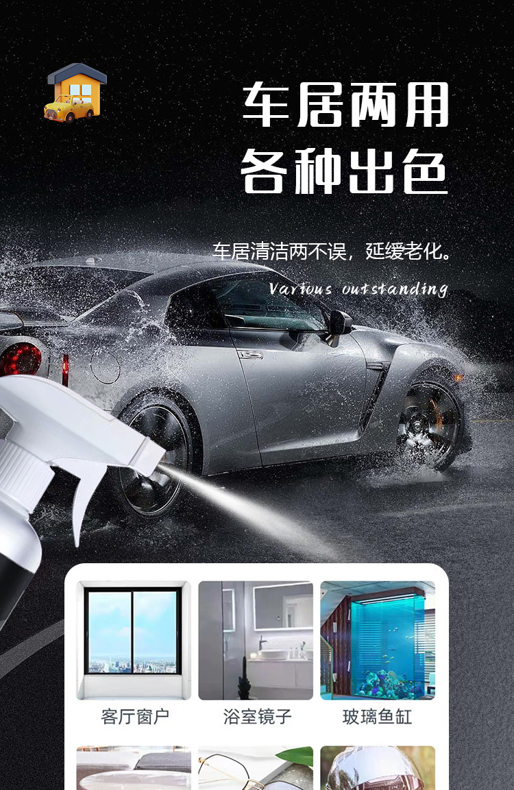 All-Purpose Multi-Effect Oil Film Refurbishment and Care Agent for Glass, Oil Film Removal, Genuine Leather, Dashboard, and Plastic Maintenance and Cleaning