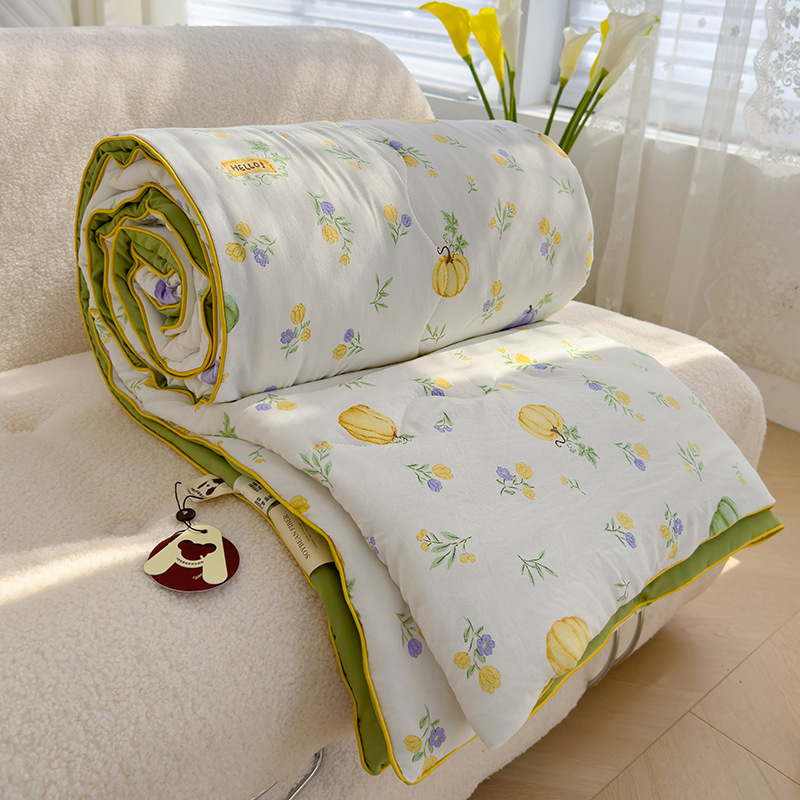 Nuevo edredón fresco de verano, edredón de aire acondicionado, dormitorio individual y doble para niños de verano, edredón fino de fibra de soja lavable a máquina