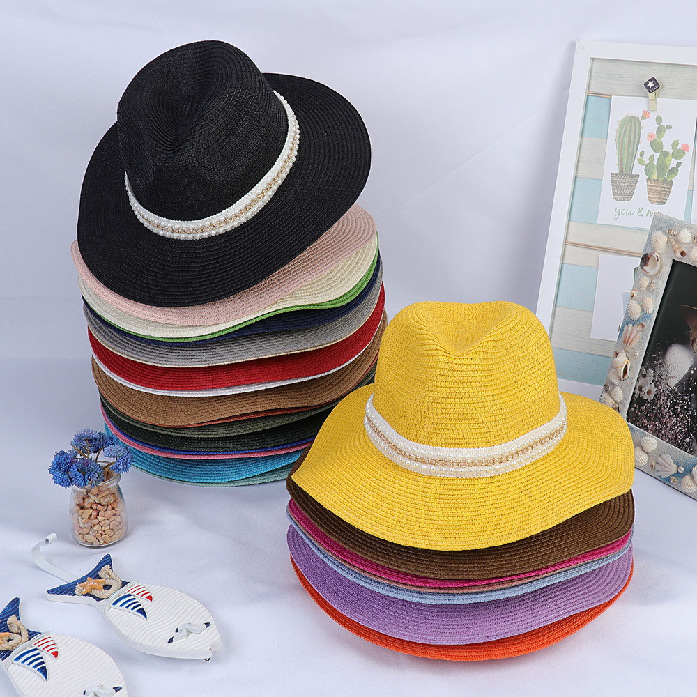 Unisex Elegant Simple Style Solid Color Big Eaves Fedora Hat display picture 1
