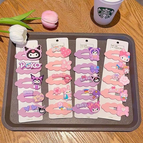 Kuromi cartoon children's hairpin cute bangs broken hairpin hairpin side does not hurt hair bb clip hair accessories stall