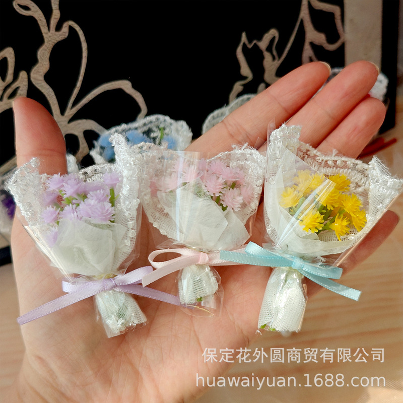 Mini Artificial Baby's Breath Bouquet, Hand-Held Flower, Belle Doll DIY Decorative Diamond Jewelry Accessories