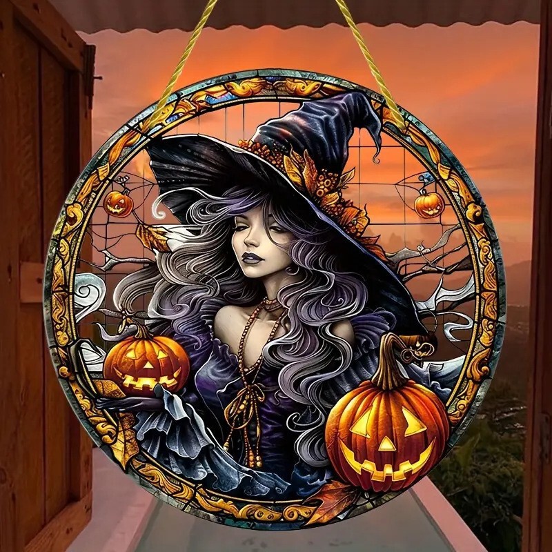 ハロウィンスカルシリーズアクリルフラットディスクホーム屋外ポーチ装飾ペンダント|undefined