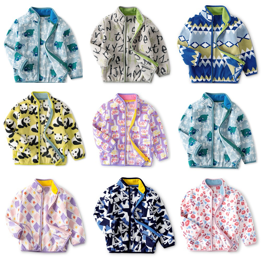 Autumn children's velvet cartoon jacket for men and women girl's
