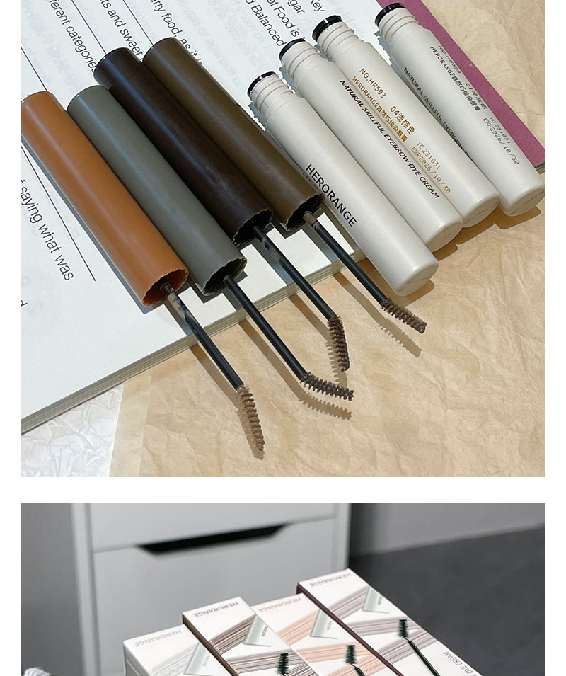 HERORANG's natural and ingenious eyebrow dyeing cream makes each eyebrow distinct and naturally three-dimensional. Wild eyebrows are long-lasting and less likely to smudge across borders undefined