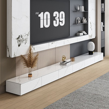 現代簡約岩板電視機櫃茶幾組合意式極簡實木地櫃大小戶型地台落地