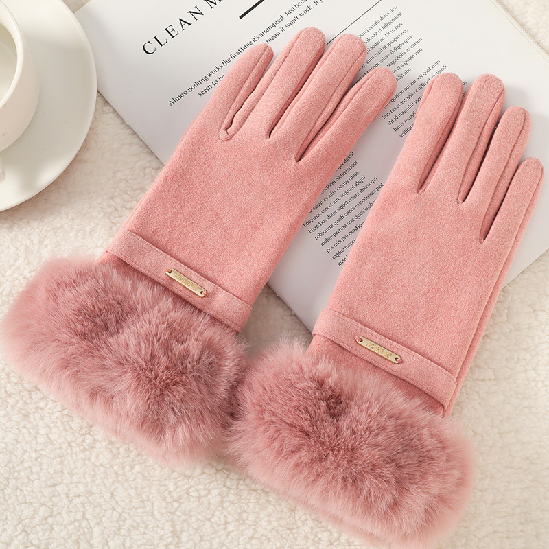 Guantes cálidos de invierno para mujeres, guantes táctiles a prueba de viento para montar al aire libre.