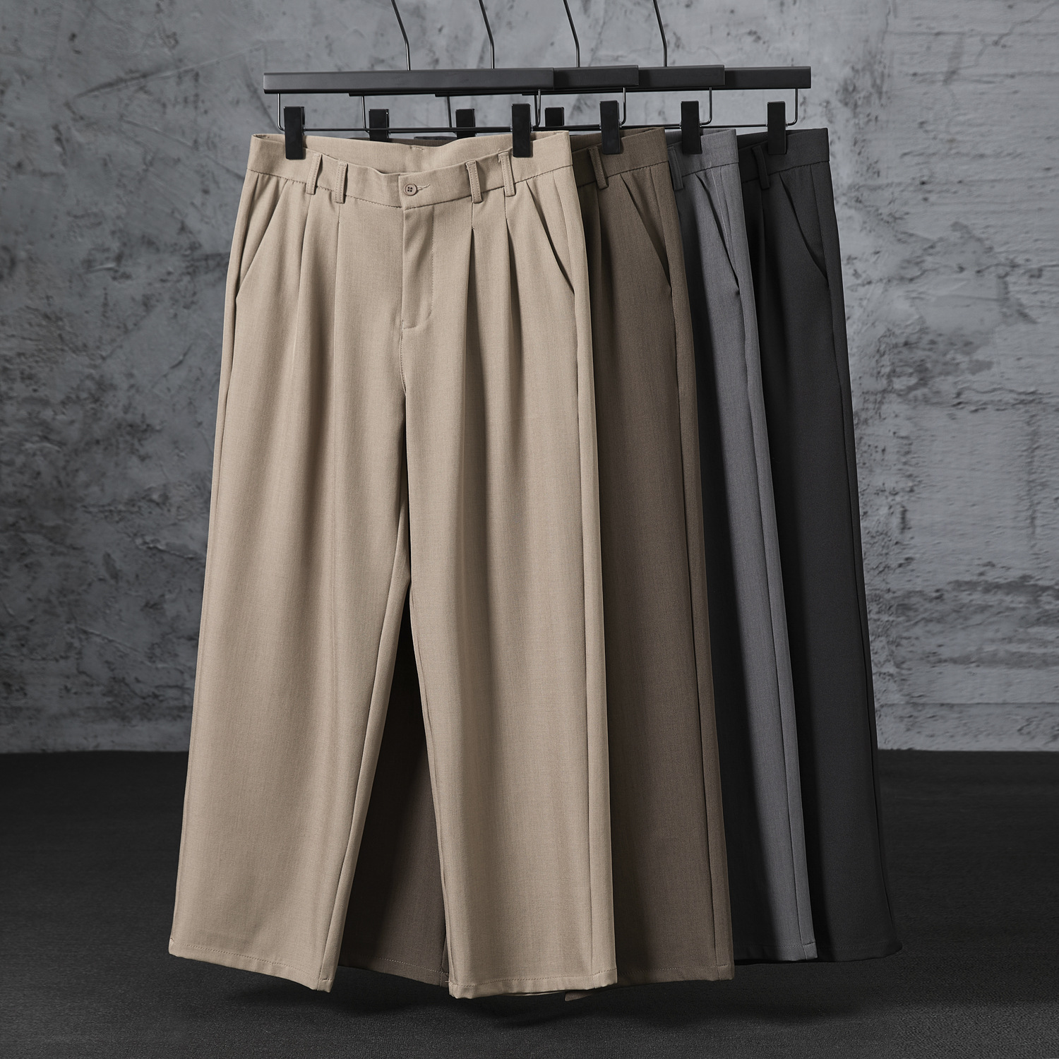 William Fox Autum Ice Silk Cool Men's Pants Breathable Casual Pants Loose Quick-Drying Pants Straight Thin Trousers