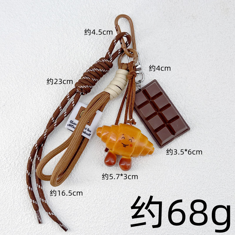 Comida de simulación de viento ins, bolsa de superficie de agua alcalina transfronteriza miu, colgante de chocolate, joyería, llavero de personalidad linda