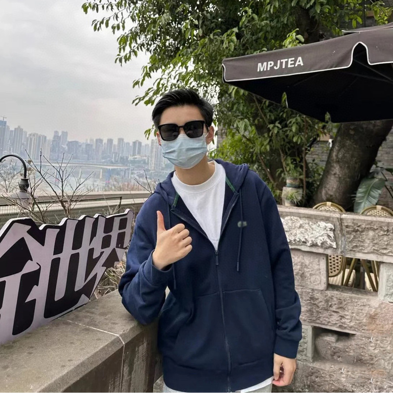 跨境7色套装 Lac鳄 360g健康布刺绣拉链开衫卫衣帽衫外套男女同款|undefined