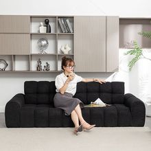 出租房网红轻奢简约小户型家用客厅懒人简易双人沙发出租屋直排木