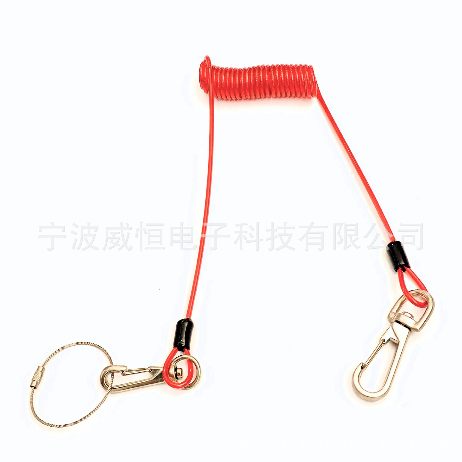 Проволочный канат из стали с красным прозрачным ПУ покрытием от производителя, пружинный канат, страховочный канат для высотных работ