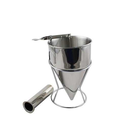 Octopus Meatballs Conical Batter Funnel Batter Dispenser Separator Stainless Steel Funnel with Rack Removable