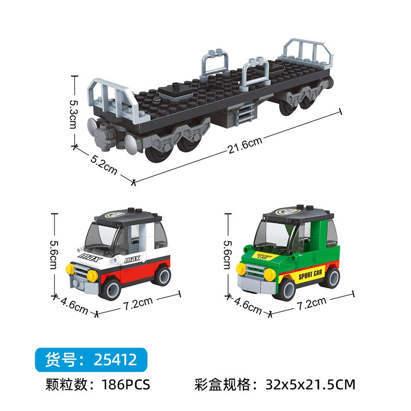 Train Builder Set Lego, railed model with minifigure — small-particle blocks, multiple piece counts