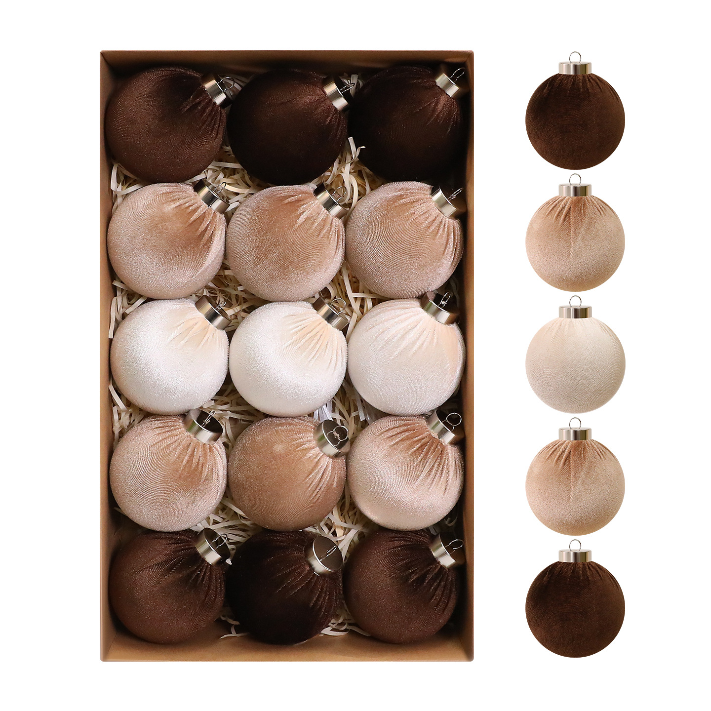 Amazon explosión 8cm / 15PCS bola de tela decoración de Navidad decoración de Navidad colgante al por mayor