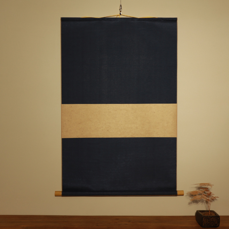 水韵墨影空白禅意卷轴加宽空白手写挂轴半生熟生宣熟宣手工宣纸卷