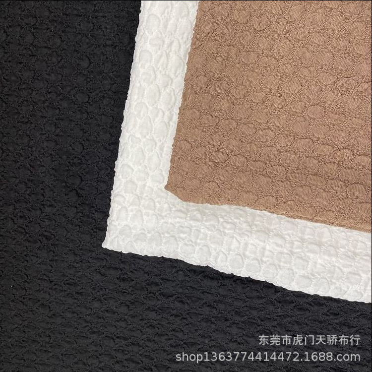 针织涤氨泡泡布提花 圆泡泡提花 针织发泡面料 针织皱皱布提花布